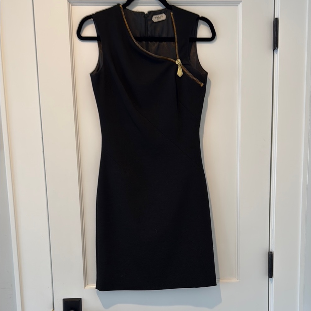 Grace Black Asymmetrical Sheath Dress for Cocktail Night Out